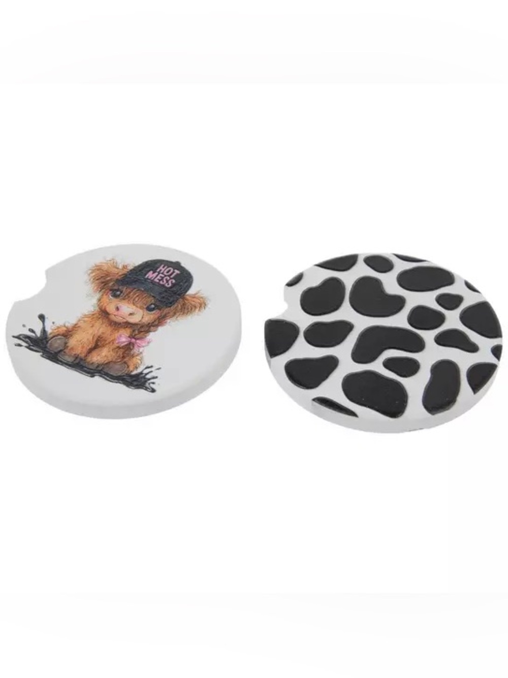 (2) Sets Cow Car Coasters
